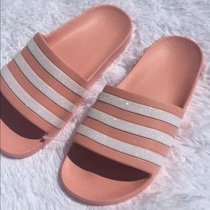 Pink Adidas slide
